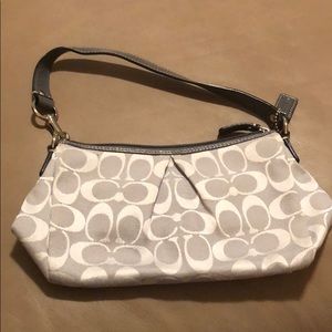 Silver coach shoulder bag